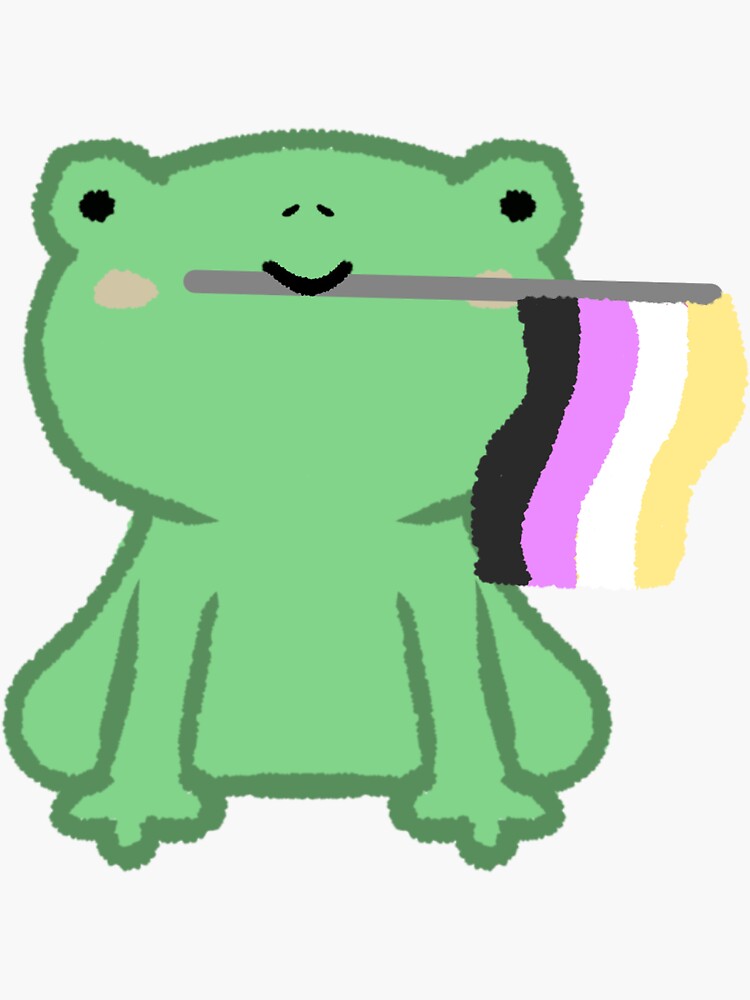 "nonbinary pride flag frog!" Sticker for Sale by hellofroggie Redbubble