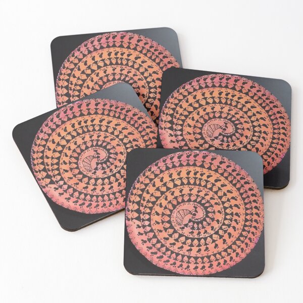 Item preview, Hand Drawn Spiral Warli Folk Artwork designed and sold by Dream Bloom Gallery.