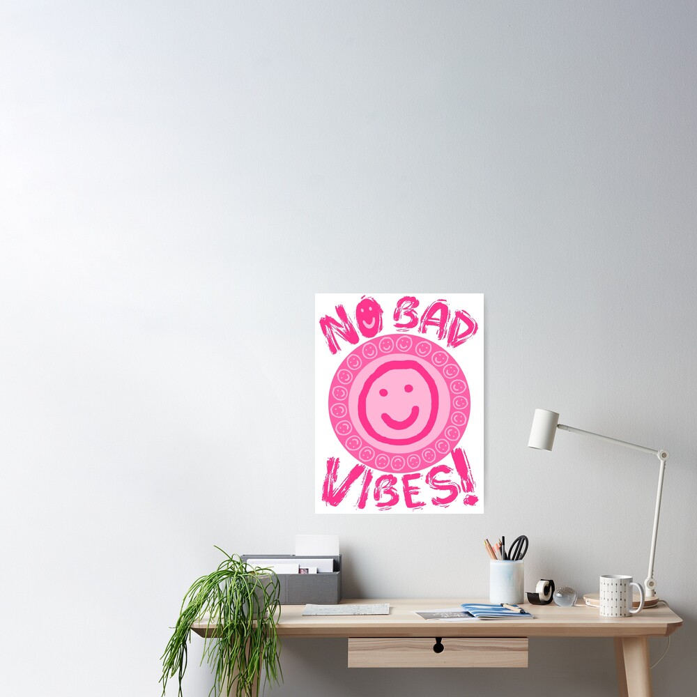 No Bad Vibes Pink Aesthetic Sticker