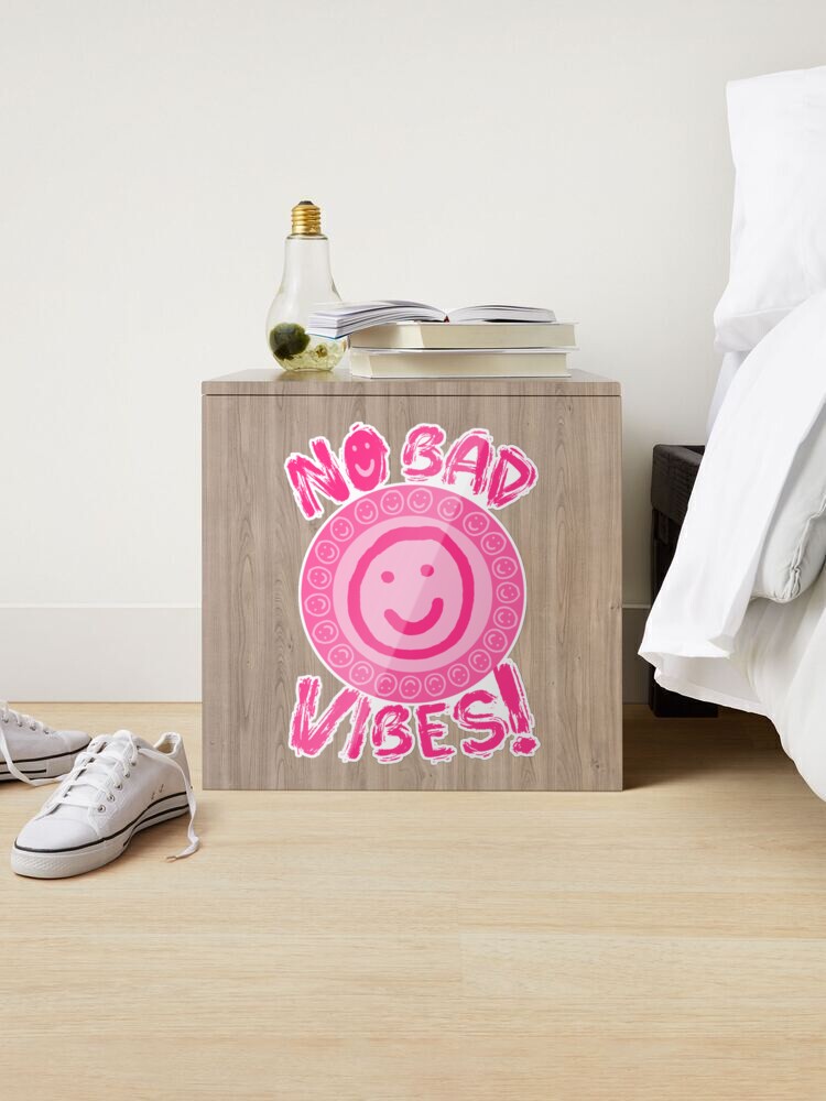 No Bad Vibes Pink Aesthetic Sticker – Big Moods