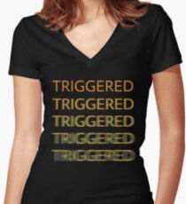 TRIGGERED Women's Fitted V-Neck T-Shirt