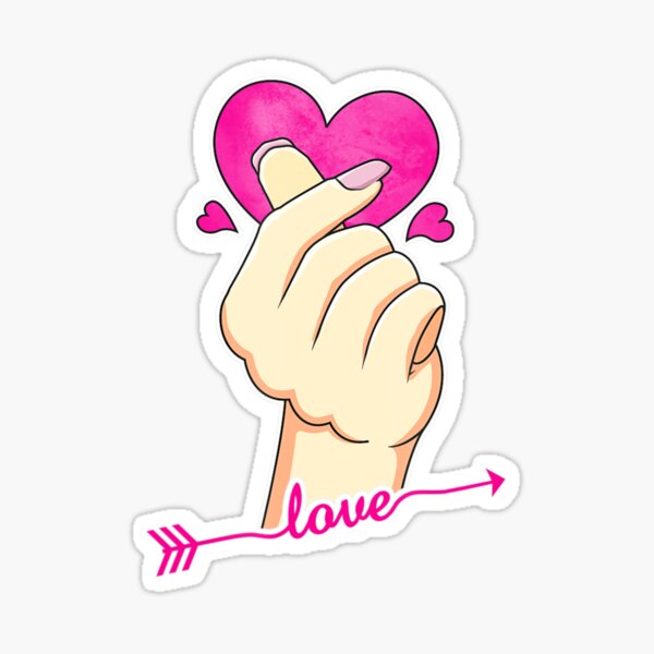 Sticker Finger Herz Zeichen Redbubble