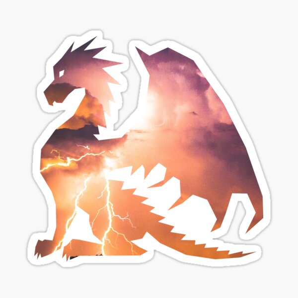 Lightning Cosmic Thunderous Aquarelle Dragon Légendaire Sticker