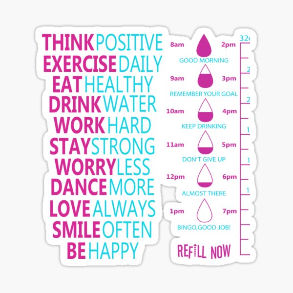 Hydration Daily Water Tracker Stickers - AQUA001 – Katnipp Studios