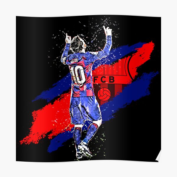 Lionel Messi 3 Barcelona Football Just Believe Live The Dream Quote Poster 