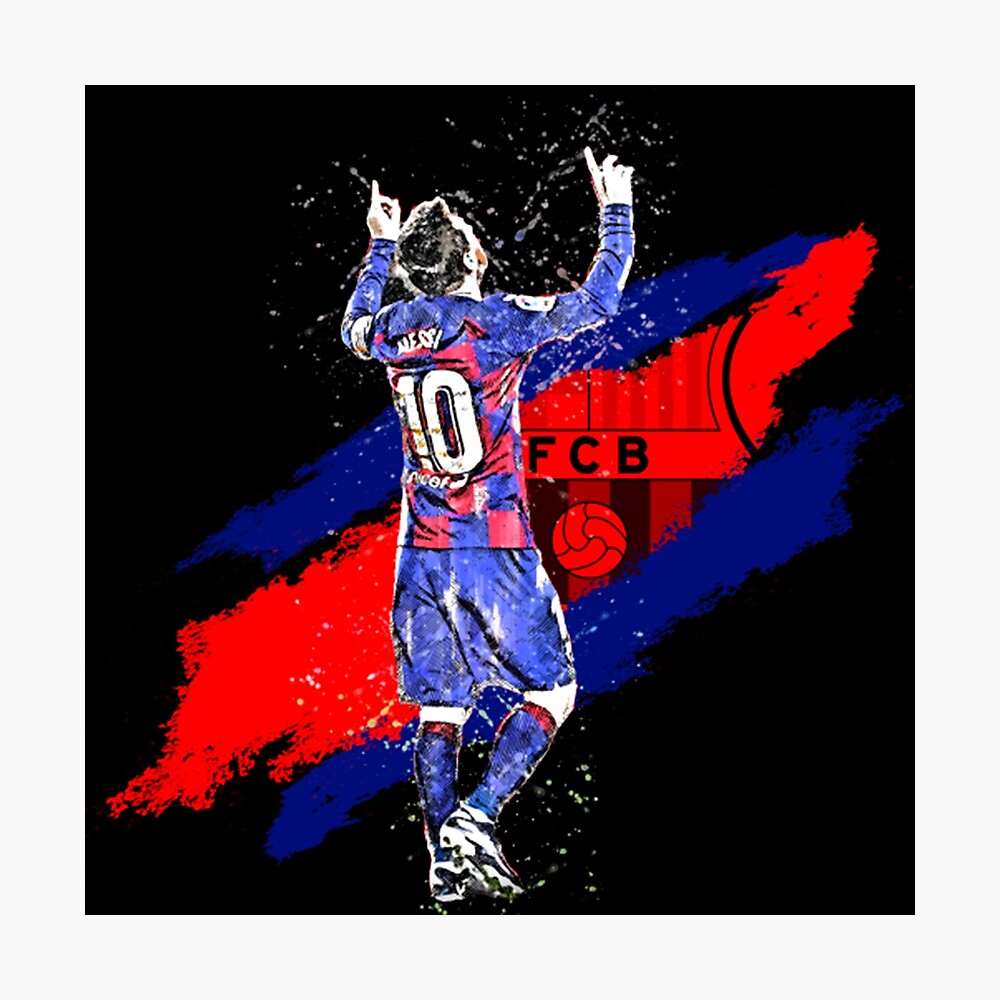 Leo Messi Fc Barcelona S Historic Record Breaker Poster For Sale By Angell9978 Redbubble