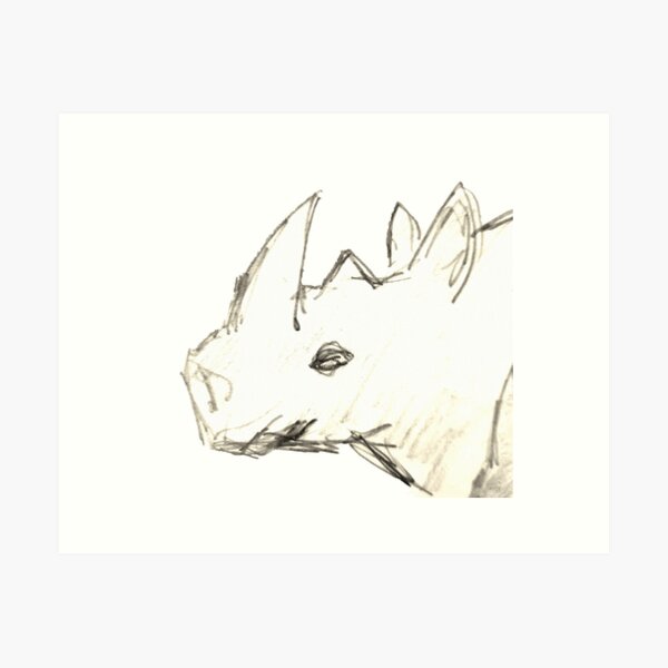 Rhino pencil sketch Art Print