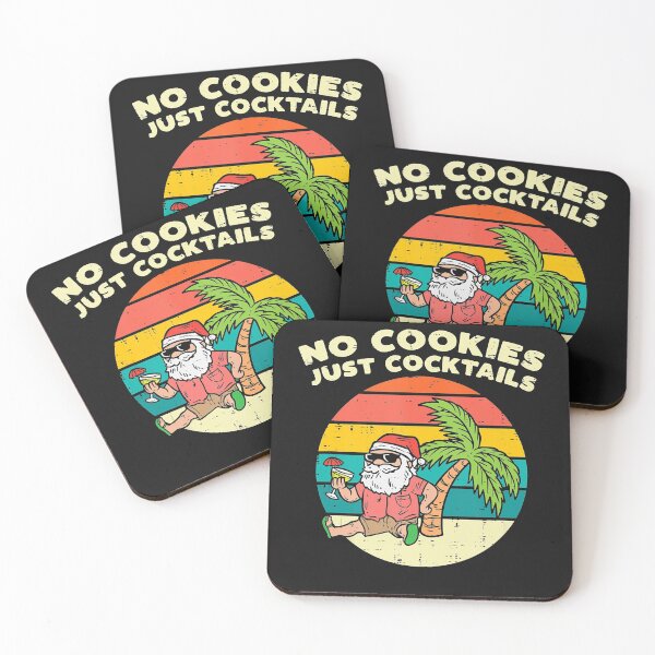 Item preview, No Cookies Just Cocktails Santa Beach Christmas In July Xmas designed and sold by SeleneFrances.