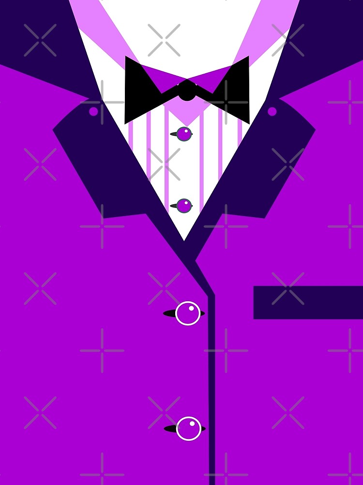 Funny Tuxedo - Dinner Jacket - Purple - Black Bowtie - Meat Cleaver Lapel  Graphic T-Shirt for Sale by Isan-creative