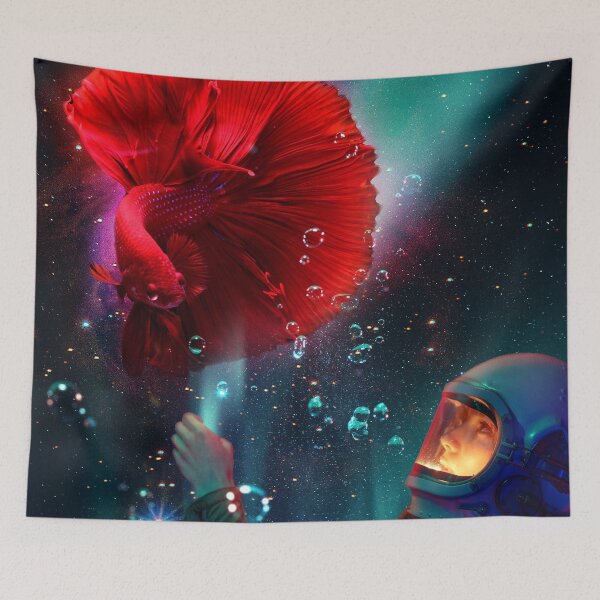 Artikelvorschau, Betta splendens surreales Unterwasser-Weltraum-Kunstwerk entworfen und verkauft von LD ART.