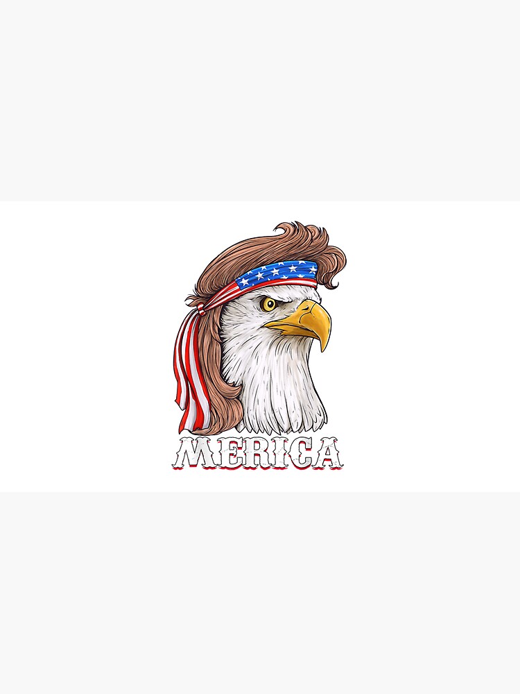 Merica Eagle Mullet 4th of July American Flag Trucker Hat