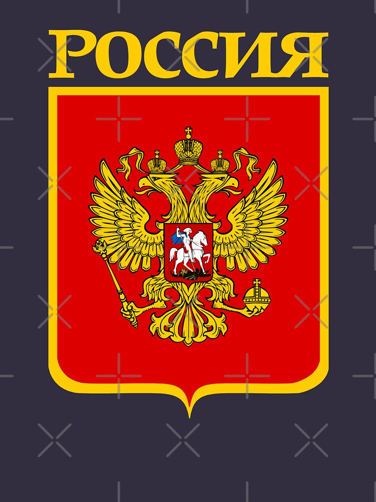 A 3d image of a coat of arms. Russian flag russian coat of arms