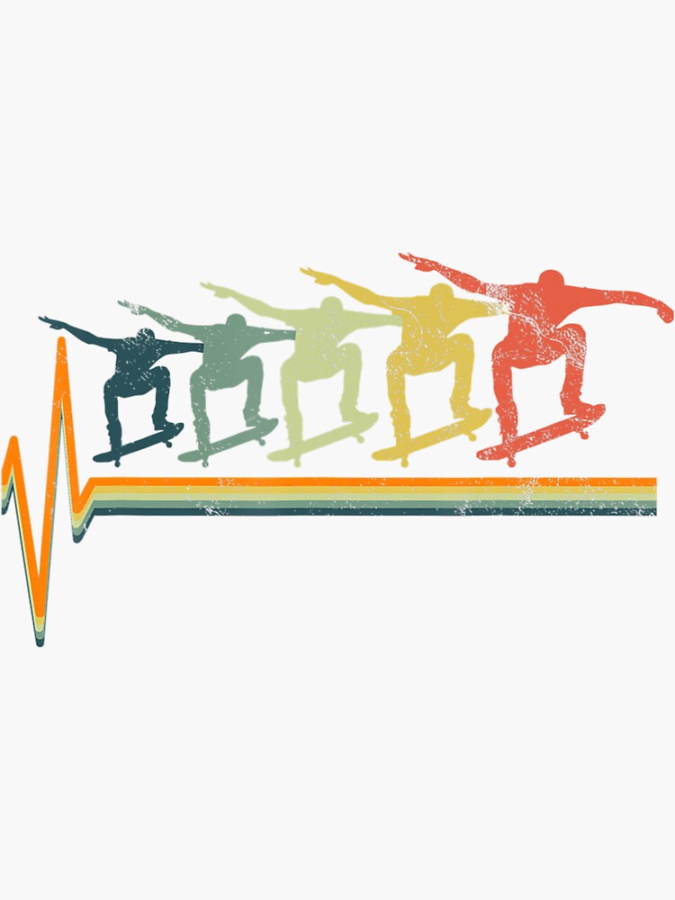 Skateboard T-Shirt Skater Tshirt Heartbeat Love Gift Tee