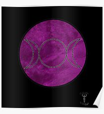 purple velvet triple moon Poster