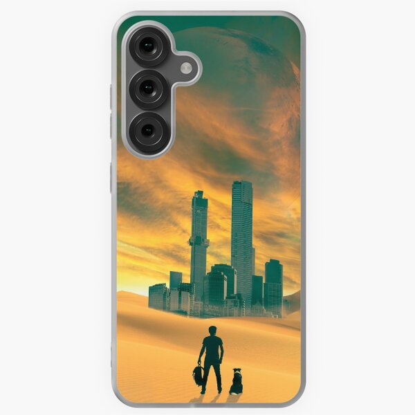 Item preview, Lost City Surreal Desert Post Apocalyptic Landscape moon space artwork designed and sold by LD ART.