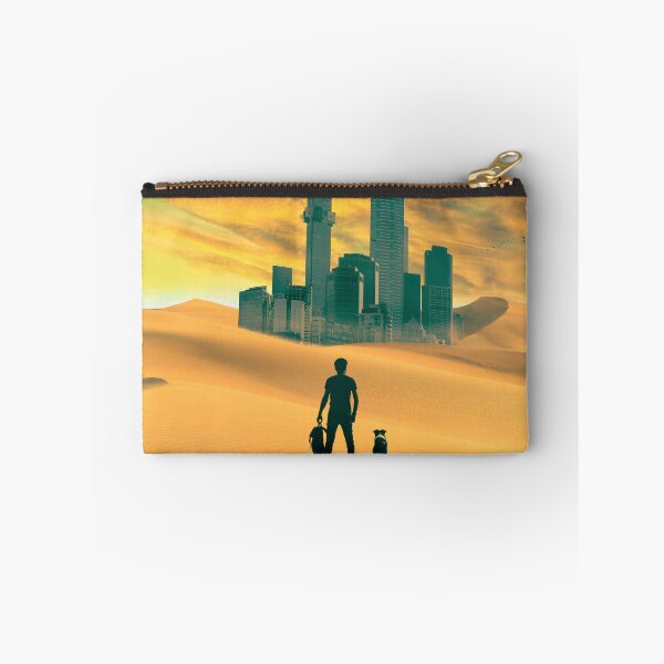 Item preview, Lost City Surreal Desert Post Apocalyptic Landscape moon space artwork designed and sold by LD ART.