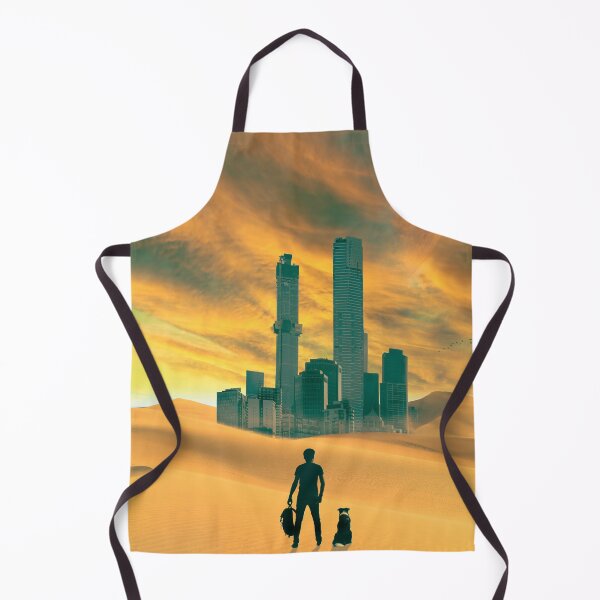 Item preview, Lost City Surreal Desert Post Apocalyptic Landscape moon space artwork designed and sold by LD ART.