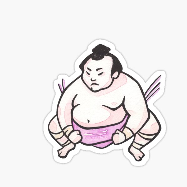 Wallmonkeys Sumo Wrestler Wall Decal Peel and Stick Graphic WM246549 (24 in  W x 23 in H)