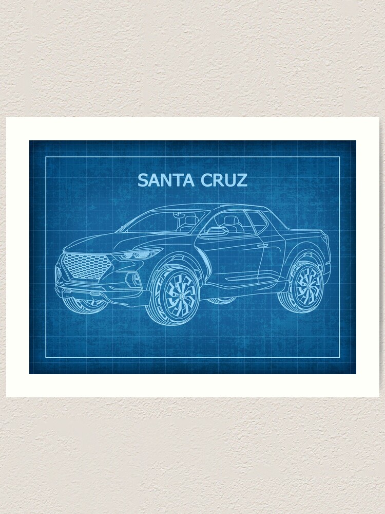 Hyundai Santa Cruz Pickup Truck Blueprint