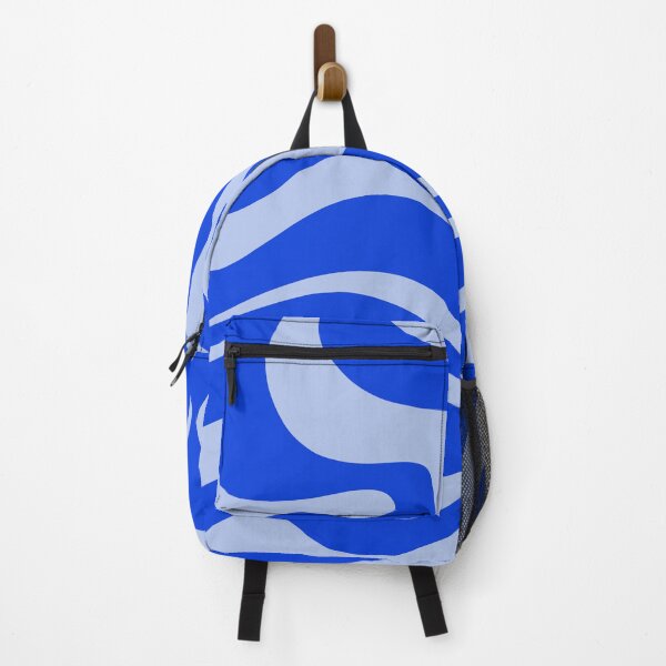 Item preview, Retro Modern Liquid Swirl Abstract Pattern Square in Royal Blue and Light Blue designed and sold by kierkegaard.