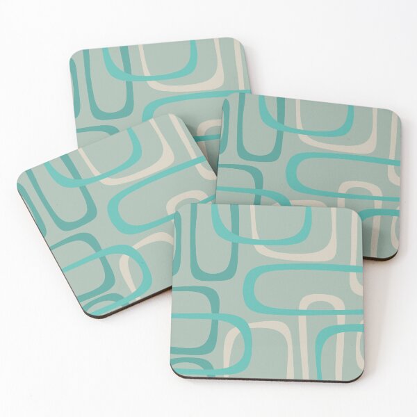 Item preview, Fine Loops Mid-Century Modern Minimalist Vintage Celadon Blue, Teal, and Buff designed and sold by kierkegaard.