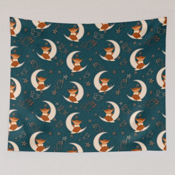 Item preview, Sleepy fox on the moon designed and sold by Steel-Zebra.