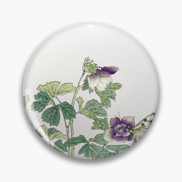 Item preview, Butterfly with flower illustration from Churui Gafu (1910) by Morimoto Toko designed and sold by LoudLizzy.