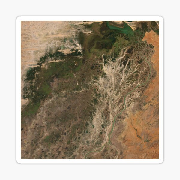 Niger River Inland Delta Mali Africa Satellite Image Sticker