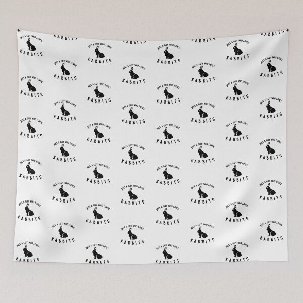 Item preview, Just A Guy Who Loves Rabbits -funny bunny design in black text designed and sold by katiekendall.
