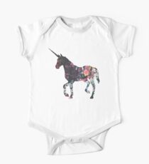 Floral Unicorn 3 Kurzärmeliger Einteiler