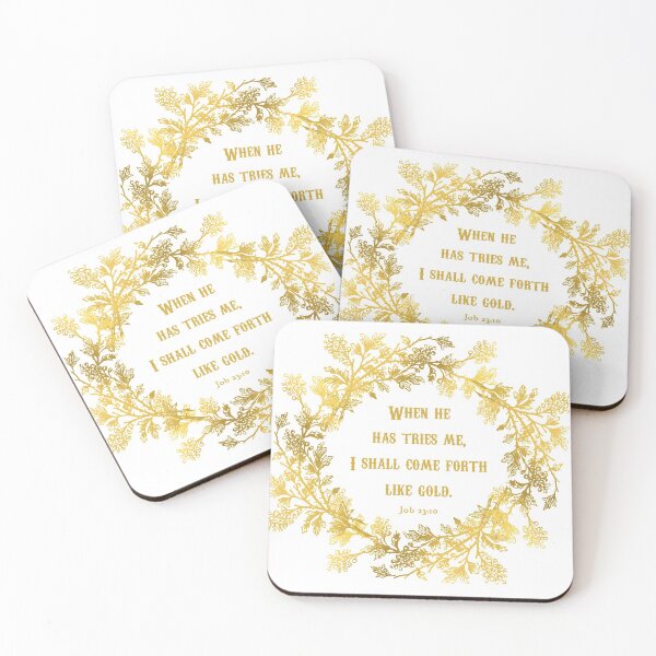 Item preview, Job 23:10 Bible Verse Gold Design designed and sold by PS11911.
