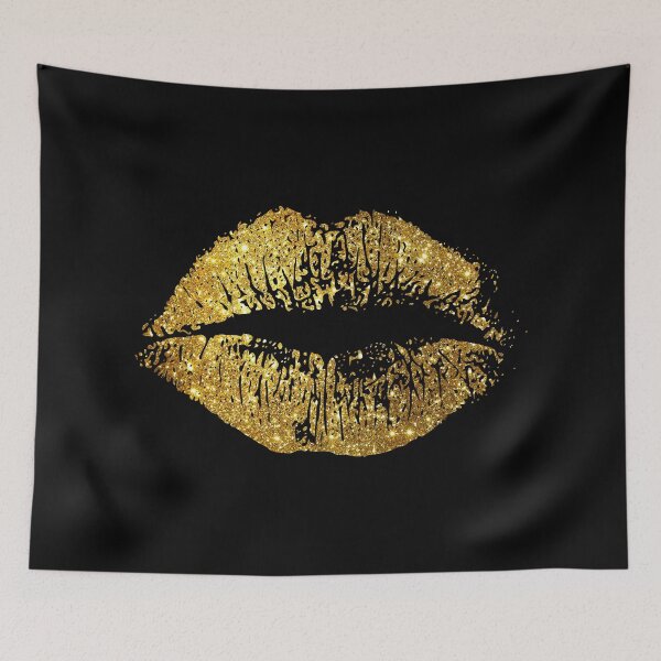 Item preview, Stylish Gold Glitter Lips designed and sold by enhan.