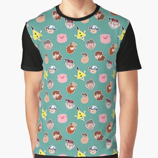 Gravity Falls Chibi Tiles Graphic T-Shirt
