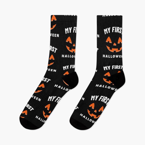 Item preview, MY FIRST HALLOWEEN! new spooky trending cute pumpkin face - jack o lantern orange Halloween pattern design 2021  designed and sold by TeenLake.