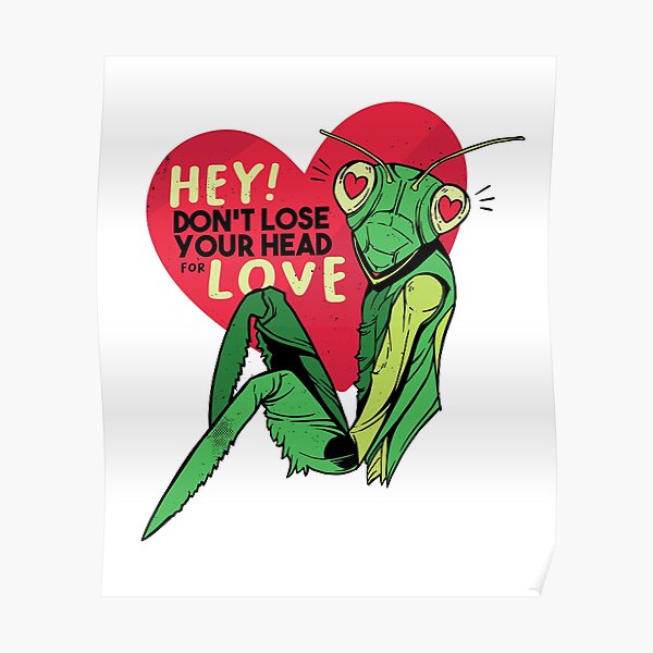 HEY! Don't lose your head for love | Praying Mantis Poster