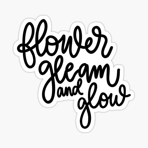 "Tangled Flower Gleam and Glow Black" Sticker for Sale by