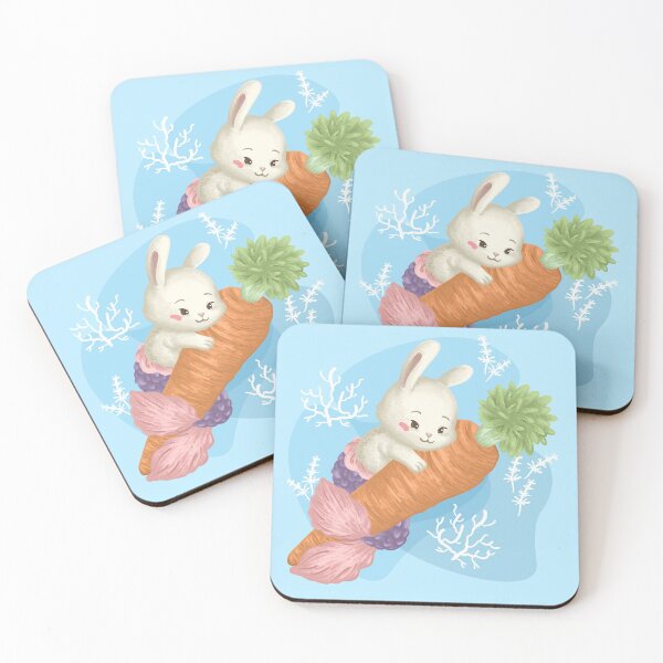 Item preview, Bunny Mermaid Hugging Her Precious Carrot designed and sold by Khotekmei.