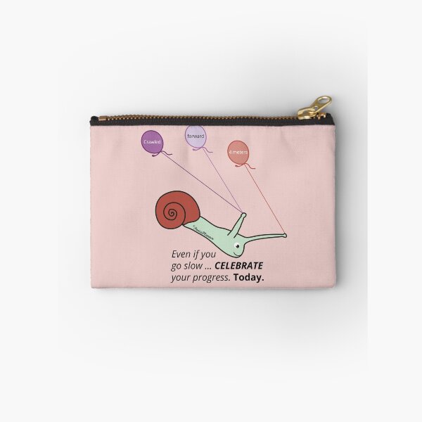 Item preview, Celebrate your progress snail balloons quote designed and sold by PeacePlanner.