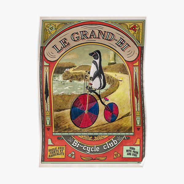 The « Bi » cycle club – Bike, Penguin & Bisexuality Poster