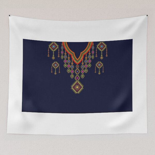 Item preview, Geometric ethnic necklace pattern designed and sold by AnyMage.