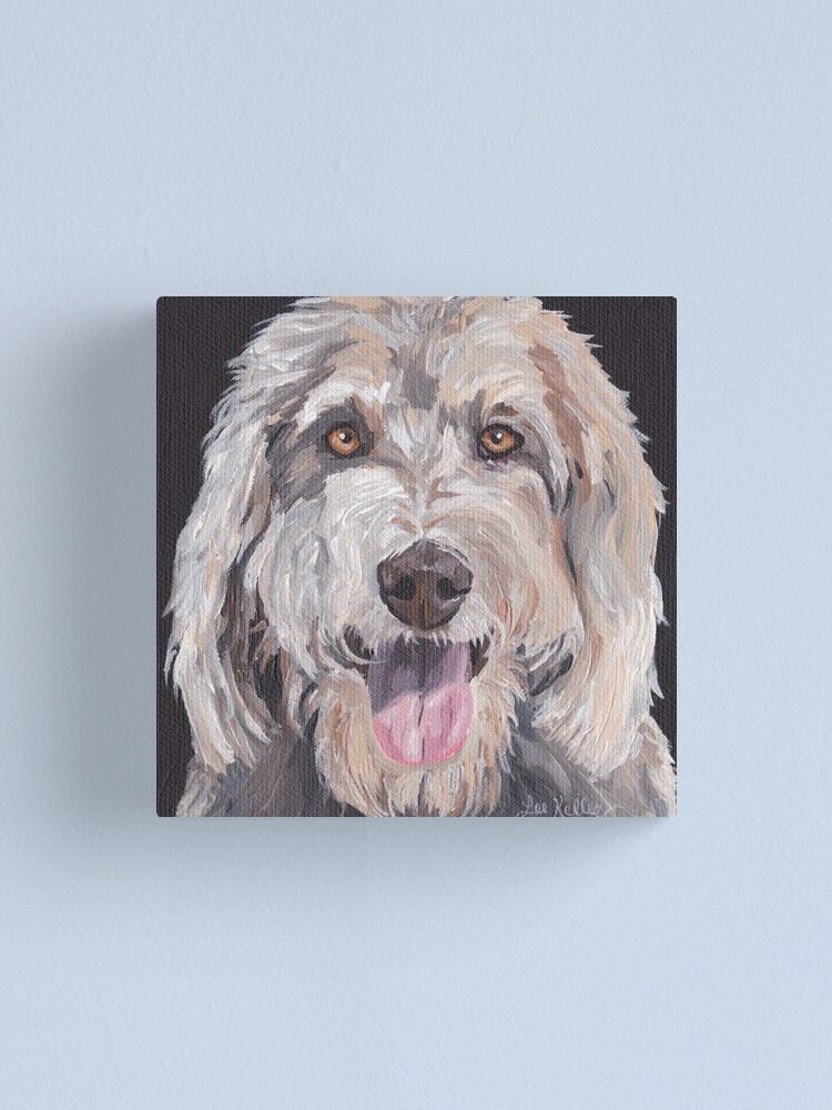 "Goldendoodle art, golden doodle artwork" Canvas Print by leekellerart