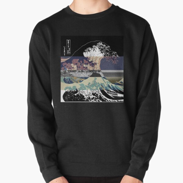 the great wave color glitch Pullover Sweatshirt