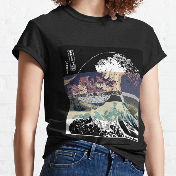 the great wave color glitch  Classic T-Shirt