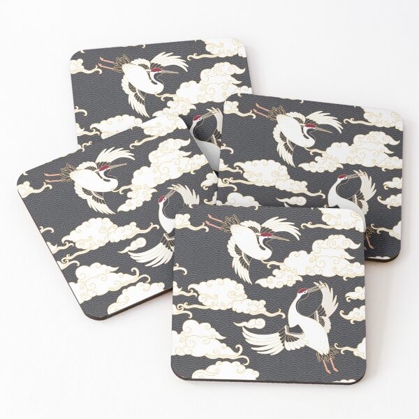 Item preview, Japanese cranes - dark designed and sold by space-kitten.