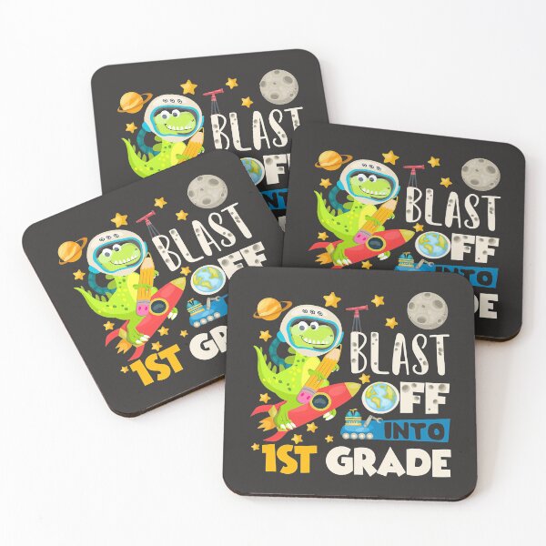Item preview, Blast Off Into 1st grade First Day of School Dinosaur Astro  designed and sold by BarryJohn36.