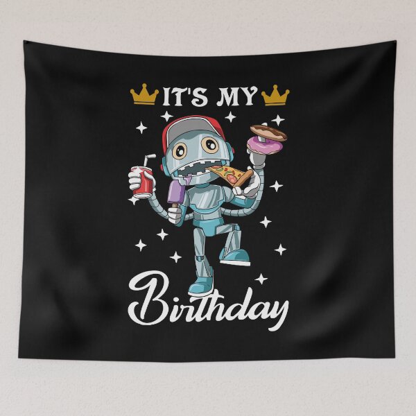 Item preview, Kids Birthday Funny Robot Unhealthy Food Bday Party designed and sold by melomedia.