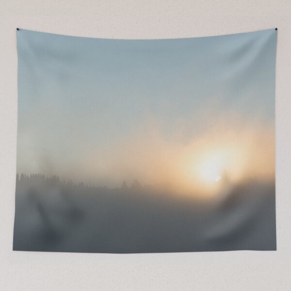 Item preview, Golden Fog Daybreak - the Sun Just Peaking Over the Treetops designed and sold by Georgia Mizuleva.