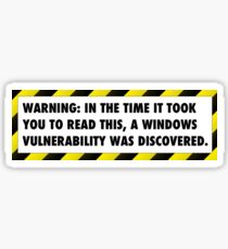 Windows Vulnerability Sticker