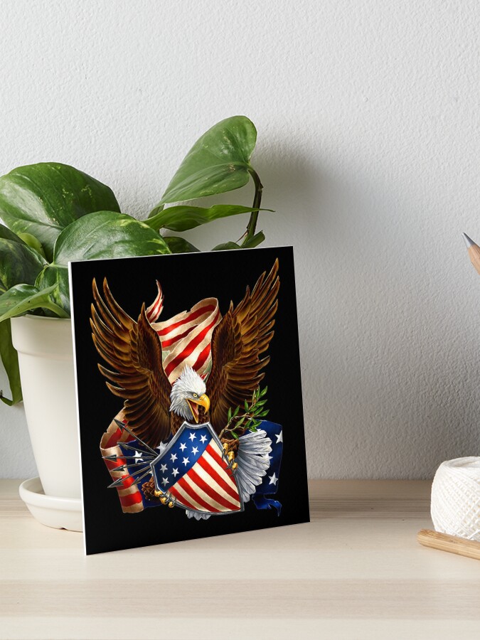 Lámina rígida «Escudo de águila patriótica flechas bandera americana 4 de»  de urielzxvdicks | Redbubble