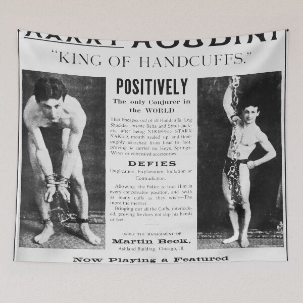 Item preview, Vintage Houdini poster designed and sold by Vintage Designs +.